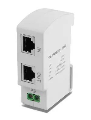 Ethernet Surge Protector Gigabit PoE DIN Rail RJ45 Network Surge Protector LAN Network CAT5/CAT6 Thunder Arrestor for Surveillance Systems 5V / PoE 48V (36mm DIN-Rail mounting) Ethernet Surge Protector Gigabit PoE DIN Rail RJ45 Network Surge Protector LAN Network CAT5/CAT6 Thunder Arrestor for Surveillance Systems 5V / PoE 48V (36mm DIN-Rail mounting)