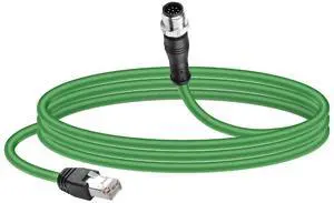 M12 to RJ45 Ethernet Cable, M12 8 Pin A Code Male to RJ45 Male Cat5e Industrial Ethernet Shielded Cable SFTP 4PR 26AWG 3.2Ft M12 to RJ45 Ethernet Cable, M12 8 Pin A Code Male to RJ45 Male Cat5e Industrial Ethernet Shielded Cable SFTP 4PR 26AWG 3.2Ft