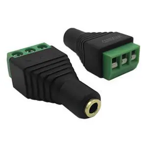 3.5mm Stereo Audio Video Female Jack to 3 Screw Terminal Female Headphone Replacement Solderless Balum Converter Adapter (2-Pack) 3.5mm Stereo Audio Video Female Jack to 3 Screw Terminal Female Headphone Replacement Solderless Balum Converter Adapter (2-Pack)