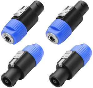 4Pack NL4FC Speaker to 1/4 6.35mm Adapter, Speakon Male to Mono 1/4 inch TS Fema 4Pack NL4FC Speaker to 1/4 6.35mm Adapter, Speakon Male to Mono 1/4 inch TS Fema