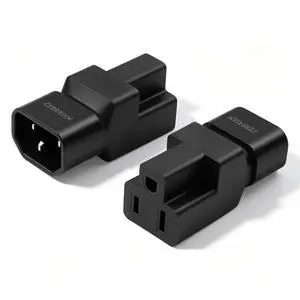 2 Pack IEC320 C14 Male to NEMA 5-15R PDU USA UPS Extension Power Plug Adapter, 5-15R to C14 Converter Connector, 10A 125V 2 Pack IEC320 C14 Male to NEMA 5-15R PDU USA UPS Extension Power Plug Adapter, 5-15R to C14 Converter Connector, 10A 125V