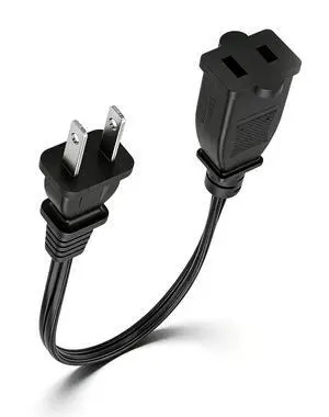 2 Prong Extension Cord, 10A / 125V US AC 2-Prong Male to Female Power Cable 18AWG NEMA 1-15P to 1-15R Extension Cable Polarity -1FT 2 Prong Extension Cord, 10A / 125V US AC 2-Prong Male to Female Power Cable 18AWG NEMA 1-15P to 1-15R Extension Cable Polarity -1FT