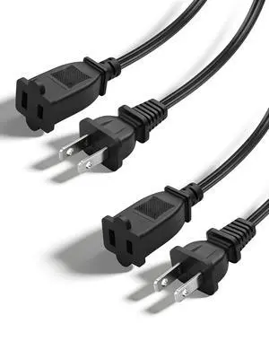 2 Prong Extension Cord, 10A / 125V US AC 2-Prong Male to Female Power Cable 18AWG NEMA 1-15P to 1-15R Extension Cable Polarity 5FT- 2Pack 2 Prong Extension Cord, 10A / 125V US AC 2-Prong Male to Female Power Cable 18AWG NEMA 1-15P to 1-15R Extension Cable Polarity 5FT- 2Pack