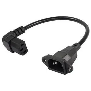 0.3m Down Angle C13 to C14 Panel Mount Power Cable, 90 Degree IEC 320 C13 Female to C14 Male PDU Power Supply Extension Cord for Monitors,Computers,Etc(Dc13m-c14) 0.3m Down Angle C13 to C14 Panel Mount Power Cable, 90 Degree IEC 320 C13 Female to C14 Male PDU Power Supply Extension Cord for Monitors,Computers,Etc(Dc13m-c14)