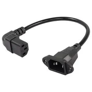 0.3m Up Angle C13 to C14 Panel Mount Power Cable, 90 Degree IEC 320 C13 Female to C14 Male PDU Power Supply Extension Cord for Monitors,Computers,Etc(Uc13m-c14) 0.3m Up Angle C13 to C14 Panel Mount Power Cable, 90 Degree IEC 320 C13 Female to C14 Male PDU Power Supply Extension Cord for Monitors,Computers,Etc(Uc13m-c14)