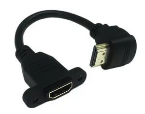 15cm 6inch High Speed HDMI 2.0 Up Angle HDMI 2.0 Male to Female Extension Cable with Screw Hole Panel Mount Support 4K 60Hz Resolution for Blu Ray Player, 3D TV, Roku, Xbox360 (Black) (U) 15cm 6inch High Speed HDMI 2.0 Up Angle HDMI 2.0 Male to Female Extension Cable with Screw Hole Panel Mount Support 4K 60Hz Resolution for Blu Ray Player, 3D TV, Roku, Xbox360 (Black) (U)