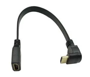 1FT Flat Slim High Speed HDMI Extension Cable A Female to 90 Degree Down Angle A Male Cord 1FT Flat Slim High Speed HDMI Extension Cable A Female to 90 Degree Down Angle A Male Cord