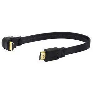 1FT Flat Slim High Speed HDMI Cable A Male to 90 Degree Down Angle A Male Cable 1FT Flat Slim High Speed HDMI Cable A Male to 90 Degree Down Angle A Male Cable