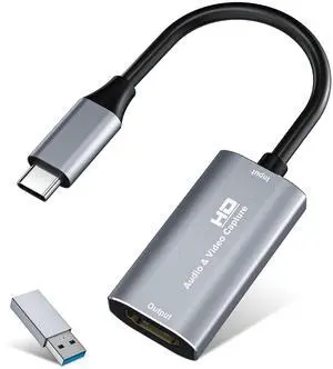Video Capture Card, 4K USB3.0 HDMI to USB C, 1080P60FPS HDMI Capture Card for Streaming, Video Recording Compatible with Quest 3,Switch1/2, Xbox, PS4/5, OBS, Windows, ipad Mac OS, Camera (Silver) Video Capture Card, 4K USB3.0 HDMI to USB C, 1080P60FPS HDMI Capture Card for Streaming, Video Recording Compatible with Quest 3,Switch1/2, Xbox, PS4/5, OBS, Windows, ipad Mac OS, Camera (Silver)