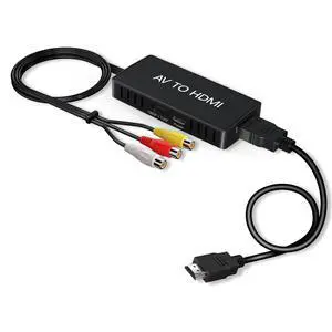 RCA to HDMI Converter, AV to HDMI Converter, 1080P Mini Composite to HDMI Adapter, Support PAL/NTSC for PC, Laptop, TV, WII, PS1, PS2, PS3, STB, VHS, VCR, Blue-Ray DVD Players RCA to HDMI Converter, AV to HDMI Converter, 1080P Mini Composite to HDMI Adapter, Support PAL/NTSC for PC, Laptop, TV, WII, PS1, PS2, PS3, STB, VHS, VCR, Blue-Ray DVD Players