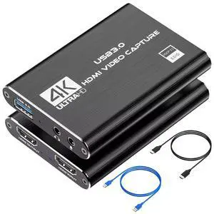 Capture Card, HDMI USB3.0 Capture Card Nintendo Switch, Video Capture Card 4K 1080P 60FPS, Game Capture Card for Live Streaming, Video Conference, Recording, Works with PS4/PS5/PC/OBS/DSLR Capture Card, HDMI USB3.0 Capture Card Nintendo Switch, Video Capture Card 4K 1080P 60FPS, Game Capture Card for Live Streaming, Video Conference, Recording, Works with PS4/PS5/PC/OBS/DSLR