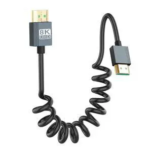 8K HDMI Coiled Cable, Ultra HD High Speed HDMI to HDMI Coiled Cable 2.1 Support 8K 4K 3D and Dynamic HDR Up to 48Gbps, Compatible with TV, PC,Camera Monitors Projector ect 3FT/0.9M 8K HDMI Coiled Cable, Ultra HD High Speed HDMI to HDMI Coiled Cable 2.1 Support 8K 4K 3D and Dynamic HDR Up to 48Gbps, Compatible with TV, PC,Camera Monitors Projector ect 3FT/0.9M
