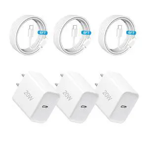 3-Pack i Phone 17 16 15 Fast Charger 20W Type C Chagrer USB C Charger Block with c to c Cable for iPhone 17/17 Plus/17 Pro Max/16/16 Plus/16 Pro Max/15 Pro Max/iPad Pro 3-Pack i Phone 17 16 15 Fast Charger 20W Type C Chagrer USB C Charger Block with c to c Cable for iPhone 17/17 Plus/17 Pro Max/16/16 Plus/16 Pro Max/15 Pro Max/iPad Pro