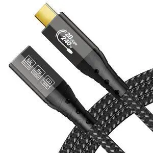 ZIKNYDO 4K USB C Extension Cable 10FT (USB 3.2 20Gbps Type C Extension, PD 3.1 240W 48V/5A) Video 8K@30Hz, 4K@144Hz/ 60Hz USBC Extender Cord for Thunderbolt 4, PSVR2, iPad, MacBook, Dell XPS, Switch ZIKNYDO 4K USB C Extension Cable 10FT (USB 3.2 20Gbps Type C Extension, PD 3.1 240W 48V/5A) Video 8K@30Hz, 4K@144Hz/ 60Hz USBC Extender Cord for Thunderbolt 4, PSVR2, iPad, MacBook, Dell XPS, Switch