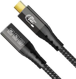 ZIKNYDO USBC Extension Cord 1.6FT (USB C 3.2 Female Cable, Video 8K@30Hz, 4K@60Hz/ 144Hz, Charging 240W) 20Gbps Type C Extender Cable for Thunderbolt 4, iPhone 16, Hub, MacBook, MagSafe Charger, SSD ZIKNYDO USBC Extension Cord 1.6FT (USB C 3.2 Female Cable, Video 8K@30Hz, 4K@60Hz/ 144Hz, Charging 240W) 20Gbps Type C Extender Cable for Thunderbolt 4, iPhone 16, Hub, MacBook, MagSafe Charger, SSD