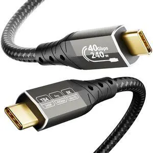 ZIKNYDO USB 4 for Thunderbolt 4 Cable 3.3FT/1m, 40Gbps USB C Data Cable, 8K/4K Video, 240W Charging, USB-C Thunderbolt Cable, for Thunderbolt 3, iPhone 16 Series, SSD, MacBook, eGPU ZIKNYDO USB 4 for Thunderbolt 4 Cable 3.3FT/1m, 40Gbps USB C Data Cable, 8K/4K Video, 240W Charging, USB-C Thunderbolt Cable, for Thunderbolt 3, iPhone 16 Series, SSD, MacBook, eGPU