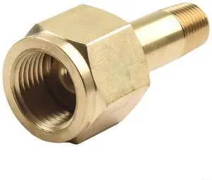 CGA-320 Carbon Dioxide Regulator Inlet Nut & 2" Nipple with Washer, Brass Gas Cylinder Connector for Tank, 1/4" NPT Male x 0.830-14 RH Female, Gold CGA-320 Carbon Dioxide Regulator Inlet Nut & 2" Nipple with Washer, Brass Gas Cylinder Connector for Tank, 1/4" NPT Male x 0.830-14 RH Female, Gold