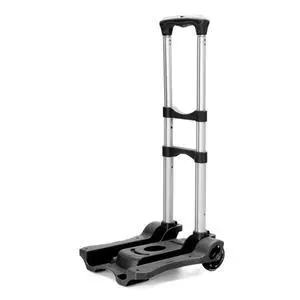 Small Foldable Trolley, Foldable Luggage Trolley, Lightweights Portable Trolley for Mobile Airport Travel Use Black Small Foldable Trolley, Foldable Luggage Trolley, Lightweights Portable Trolley for Mobile Airport Travel Use Black