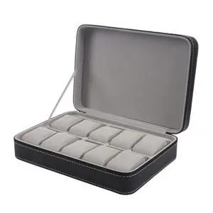 Portable Watch Box Organizer PU Leather Casket with Zipper Classic Style 10 Grids Multi-Functional Bracelet Display Case Portable Watch Box Organizer PU Leather Casket with Zipper Classic Style 10 Grids Multi-Functional Bracelet Display Case