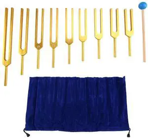 Tuning Forks Chakra Set, 174Hz/285Hz/396Hz/417Hz/528Hz/639Hz/741Hz/852Hz/963Hz,for Healing Chakra,Sound Therap Gold Tuning Forks Chakra Set, 174Hz/285Hz/396Hz/417Hz/528Hz/639Hz/741Hz/852Hz/963Hz,for Healing Chakra,Sound Therap Gold