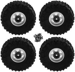 4pcs 122mm 1.9 Inch Metal Beadlock Wheel Rim Rubber Tire Set for 1/10 RC Crawler Car TRX4 D90 D110 SCX10 White 4pcs 122mm 1.9 Inch Metal Beadlock Wheel Rim Rubber Tire Set for 1/10 RC Crawler Car TRX4 D90 D110 SCX10 White