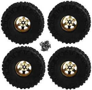 4pcs 122mm 1.9 Inch Metal Beadlock Wheel Rim Rubber Tire Set for 1/10 RC Crawler Car TRX4 D90 D110 SCX10 Yellow 4pcs 122mm 1.9 Inch Metal Beadlock Wheel Rim Rubber Tire Set for 1/10 RC Crawler Car TRX4 D90 D110 SCX10 Yellow