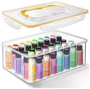 Paint Storage Box for Acrylic Paint 48 Bottle Capacity Acrylic Paint Storage Box for 2 Fluid Ounces Acrylic Paint,Storage Box Extra Large Capacity Clear Box Paint Storage Box for Acrylic Paint 48 Bottle Capacity Acrylic Paint Storage Box for 2 Fluid Ounces Acrylic Paint,Storage Box Extra Large Capacity Clear Box