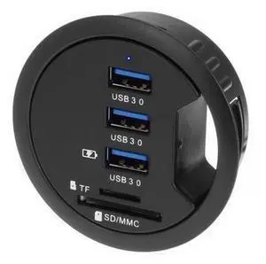 SEDNA - 2.5" Grommet Hole - in Desk - USB 3.1 Gen I 3 Port Hub/BC 1.2 USB Charger with SD Card Reader SEDNA - 2.5" Grommet Hole - in Desk - USB 3.1 Gen I 3 Port Hub/BC 1.2 USB Charger with SD Card Reader