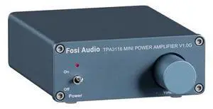 Fosi Audio V1.0G 2 Channel Class D Mini Stereo Amplifier for Home Speakers TPA3116 50W x 2 with Power Supply Fosi Audio V1.0G 2 Channel Class D Mini Stereo Amplifier for Home Speakers TPA3116 50W x 2 with Power Supply