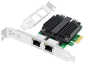 Buacoz 2.5G Dual Port Gigabit Network Card,with Intel I225 Chip LAN NIC Card, 2500M Gigabit Dual RJ45 Ports Ethernet Server Adapter Support Windows 11/10 Windows Server 2022 Buacoz 2.5G Dual Port Gigabit Network Card,with Intel I225 Chip LAN NIC Card, 2500M Gigabit Dual RJ45 Ports Ethernet Server Adapter Support Windows 11/10 Windows Server 2022