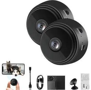 Guardhouse Magnetic Mini Security Camera,Hidden Mini 1080P HD Wireless WiFi Spy Camera,Small Home Pet Nanny Camera Monitoring,Wide-Angle Lens,Night Vision,Motion Detection/Smart Alerts (2PC*64GB) Guardhouse Magnetic Mini Security Camera,Hidden Mini 1080P HD Wireless WiFi Spy Camera,Small Home Pet Nanny Camera Monitoring,Wide-Angle Lens,Night Vision,Motion Detection/Smart Alerts (2PC*64GB)