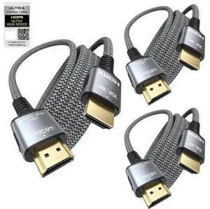 Certified HDMI Cable 6FT 3-Pack, 8K HDMI 2.1 Cord for Home Theater, Mlutipack Home Cinema Cables 48Gbps with eARC & 8K@60Hz, Shielded HDMI Cable for Soundbar, Roku/Apple TV, PS5, Xbox and Projector Certified HDMI Cable 6FT 3-Pack, 8K HDMI 2.1 Cord for Home Theater, Mlutipack Home Cinema Cables 48Gbps with eARC & 8K@60Hz, Shielded HDMI Cable for Soundbar, Roku/Apple TV, PS5, Xbox and Projector