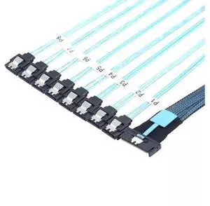 Vszerda 74P MCIO 8X SFF-8654 8i PCI-E Ultraport Slimline 5.0 to 8X SATA 7P Female Cable (0.5m) Vszerda 74P MCIO 8X SFF-8654 8i PCI-E Ultraport Slimline 5.0 to 8X SATA 7P Female Cable (0.5m)
