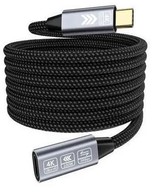 Vszerda USB C Extension Cable 16.5FT, 20Gbps/100W USB3.2 Type C Extender Cord, 4K@60Hz Video Output Nylon Braided USB C Male to Female Extension Charging Cable Compatibility with Thunderbolt 4/3 Vszerda USB C Extension Cable 16.5FT, 20Gbps/100W USB3.2 Type C Extender Cord, 4K@60Hz Video Output Nylon Braided USB C Male to Female Extension Charging Cable Compatibility with Thunderbolt 4/3