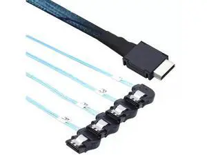 Vszerda OCuLink PCIE SAS SFF-8611 4i to 4 Ports SATA 7P Right-Angle Connector Data Cable 50CM Vszerda OCuLink PCIE SAS SFF-8611 4i to 4 Ports SATA 7P Right-Angle Connector Data Cable 50CM