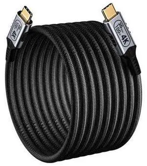 Vszerda 16.4FT/5M USB-C to USB-C 20Gbps Cable, 4K@60Hz Video, 100W PD Fast Charging, Durable Braided Nylon Vszerda 16.4FT/5M USB-C to USB-C 20Gbps Cable, 4K@60Hz Video, 100W PD Fast Charging, Durable Braided Nylon