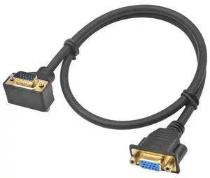 Vszerda VGA Extension Cable, 90 Degree Up Angle VGA Cable Male to Female Extension Extender Cable 1080P Full HD for PC TV Projector,1.5ft Vszerda VGA Extension Cable, 90 Degree Up Angle VGA Cable Male to Female Extension Extender Cable 1080P Full HD for PC TV Projector,1.5ft