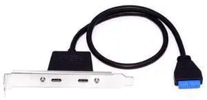 Vszerda USB3.0 Motherboard 19/20Pin to Dual Ports Type-C USB-C Female PCI-E Back Panel 5Gbps High Speed Data Cable for Motherboards Computer 50cm Vszerda USB3.0 Motherboard 19/20Pin to Dual Ports Type-C USB-C Female PCI-E Back Panel 5Gbps High Speed Data Cable for Motherboards Computer 50cm