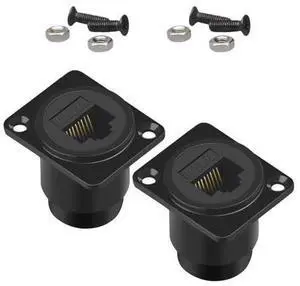 Vszerda RJ45 Panel Mount Connector, 2-Pack RJ45 Pass Though Connector, Ethernet Cat6 Female to Female Coupler LAN Network Bulkhead Extension Socket for CAT6/CAT5E/CAT5 Extension Vszerda RJ45 Panel Mount Connector, 2-Pack RJ45 Pass Though Connector, Ethernet Cat6 Female to Female Coupler LAN Network Bulkhead Extension Socket for CAT6/CAT5E/CAT5 Extension