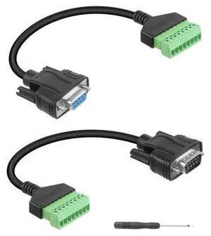 Vszerda DB9 Solderless Extension Cable, DB9 RS232 D-SUB Male & Female Serial Terminal Connector Signal Module (1Pair) Vszerda DB9 Solderless Extension Cable, DB9 RS232 D-SUB Male & Female Serial Terminal Connector Signal Module (1Pair)
