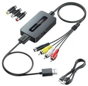 Vszerda RCA Svideo to HDMI Converter with HD Cable(RCA and Svideo Integrated), CVBS Composite AV to HDMI Converter Vszerda RCA Svideo to HDMI Converter with HD Cable(RCA and Svideo Integrated), CVBS Composite AV to HDMI Converter