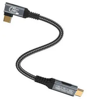 Vszerda 240w 80gbps USB c Cable Compatible with Thunderbolt 5 Cable Right Angle Short 1ft, 90 Degree USB C Cable, 8K/16k 60Hz usbc Monitor Cable for Thunderbolt 4,USB c Video Braided Vszerda 240w 80gbps USB c Cable Compatible with Thunderbolt 5 Cable Right Angle Short 1ft, 90 Degree USB C Cable, 8K/16k 60Hz usbc Monitor Cable for Thunderbolt 4,USB c Video Braided