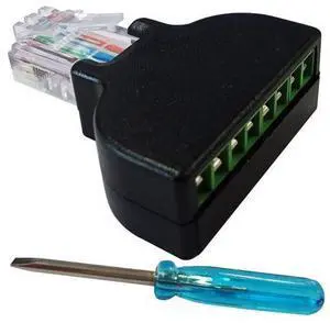 Vszerda RJ45 Male Plug to 8P 8C Female Bolt Screw Type terminals Ethernet Gold Plated Net Network Plug Cable AV CCTV UTP Cat5 Cat6 Cat7 Connectors (1 Pack) Vszerda RJ45 Male Plug to 8P 8C Female Bolt Screw Type terminals Ethernet Gold Plated Net Network Plug Cable AV CCTV UTP Cat5 Cat6 Cat7 Connectors (1 Pack)