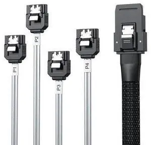 Vszerda MiniSAS SFF-8087 Fan-Out Cable Breakout to 4xSATA, 6Gbps High-Speed Cable for RAID Controllers, Servers & Storage Enclosures, with Shrapnel, 0.75~0.8m(2.46~2.62ft) Vszerda MiniSAS SFF-8087 Fan-Out Cable Breakout to 4xSATA, 6Gbps High-Speed Cable for RAID Controllers, Servers & Storage Enclosures, with Shrapnel, 0.75~0.8m(2.46~2.62ft)
