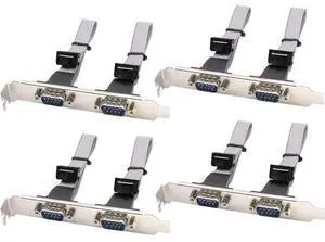 Vszerda 2 Port DB9 RS232Serial Port Bracket to 10 pin HeaderRibbon Cable Connector Adapter, DB9 Serial Male to 10P Motherboard Header Panel Mount Cable Serial Port Bracket (12in 4Pcs) (2 Port) Vszerda 2 Port DB9 RS232Serial Port Bracket to 10 pin HeaderRibbon Cable Connector Adapter, DB9 Serial Male to 10P Motherboard Header Panel Mount Cable Serial Port Bracket (12in 4Pcs) (2 Port)
