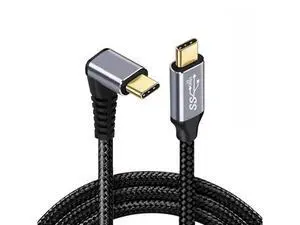 Vszerda 90 Degree Down & Up Angled Type-C USB-C Male to Male USB3.1 10Gbps 100W Data Cable for Laptop Phone 3M Vszerda 90 Degree Down & Up Angled Type-C USB-C Male to Male USB3.1 10Gbps 100W Data Cable for Laptop Phone 3M