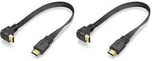 Vszerda Flat Slim High Speed HDMI Male to Male Extension Cable 270 Degree Right Angle (1 Feet) Adapter Converter Cable (Pack of 2) Vszerda Flat Slim High Speed HDMI Male to Male Extension Cable 270 Degree Right Angle (1 Feet) Adapter Converter Cable (Pack of 2)