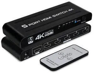 Vszerda 4K HDMI Switch 5 in 1 Out,5 Port HDMI Switcher Selector Box with IR Remote Control & Auto Switch, Support 4K@30Hz, HDR, HDMI 1.4, HDCP, 3D, 1080P for HDTV PS3 PS4 Xbox Projector Blu-ray Player Vszerda 4K HDMI Switch 5 in 1 Out,5 Port HDMI Switcher Selector Box with IR Remote Control & Auto Switch, Support 4K@30Hz, HDR, HDMI 1.4, HDCP, 3D, 1080P for HDTV PS3 PS4 Xbox Projector Blu-ray Player