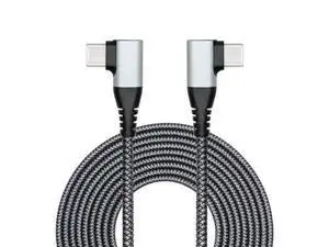 Vszerda 90 Degree USB C to USB C Cable 3M/9FT, Right Angle 60W PD Type C Fast Charging & Data Transmission Nylon Braided Cable, for Type C Devices Laptop/Tablet/Cell Phone(Gray) Vszerda 90 Degree USB C to USB C Cable 3M/9FT, Right Angle 60W PD Type C Fast Charging & Data Transmission Nylon Braided Cable, for Type C Devices Laptop/Tablet/Cell Phone(Gray)