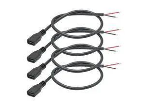 Short Micro USB Female 2 Pin Bare Wire,30cm/11.8in Micro USB to Open End Pigtail Power Cable Easy Soldering,Micro USB 22AWG 3A for Micro USB Equipment Installed or Replace Repair DIY Cable(4Pcs) Short Micro USB Female 2 Pin Bare Wire,30cm/11.8in Micro USB to Open End Pigtail Power Cable Easy Soldering,Micro USB 22AWG 3A for Micro USB Equipment Installed or Replace Repair DIY Cable(4Pcs)